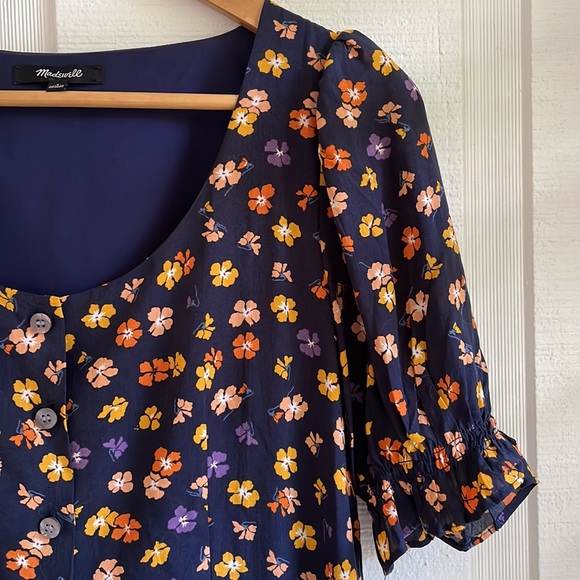 Madewell Do Well Navy Floral Mini Dress - Picture 8 of 10